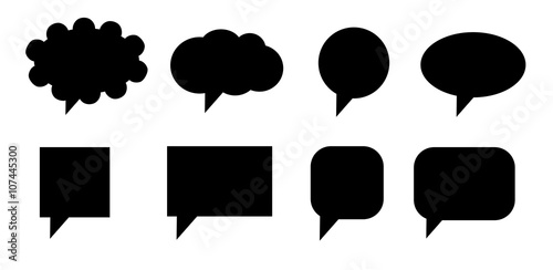 Bubble speech vector icon set.