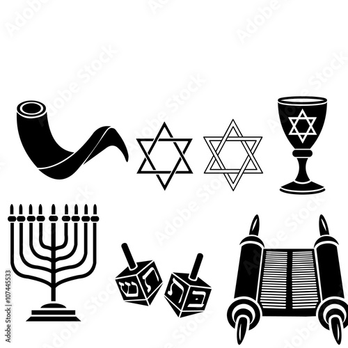 Jewish icon,Dreidel,Shofar,torah,david star,torah