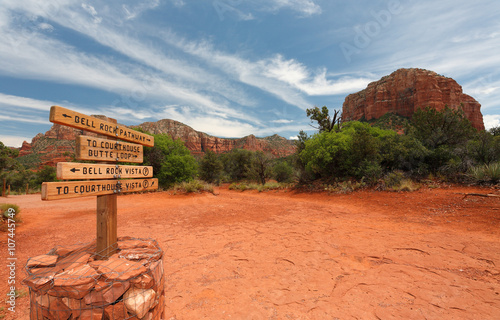 The Road sign on Red Rock Scenic Byway, Sedona, Arizona. photo