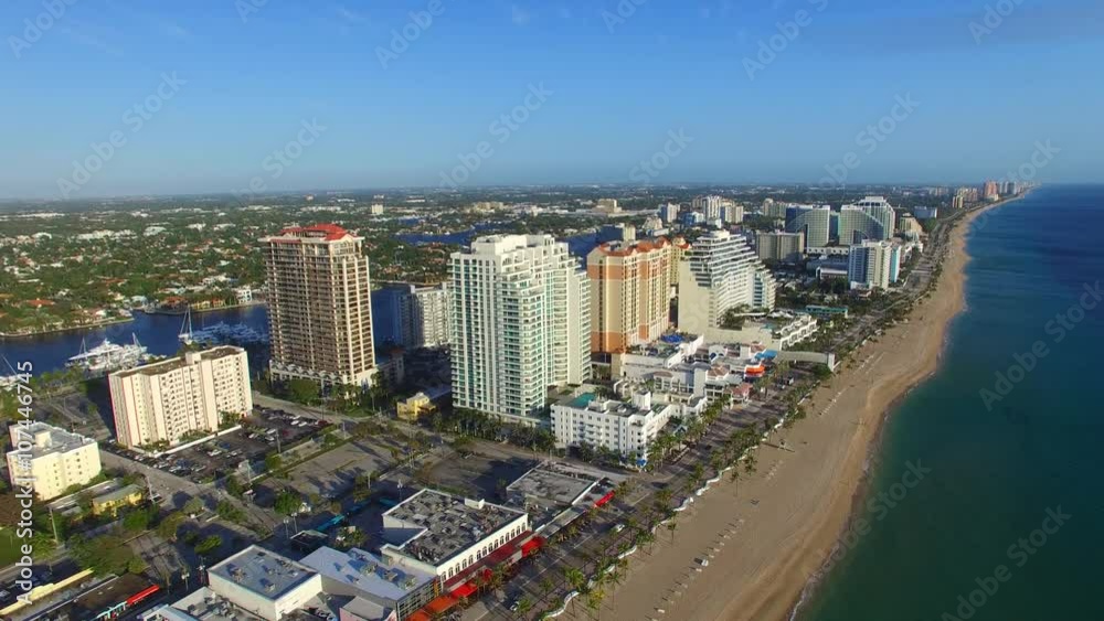 Aerial view of Fort Lauderdale beach and Las Olas Boulevard