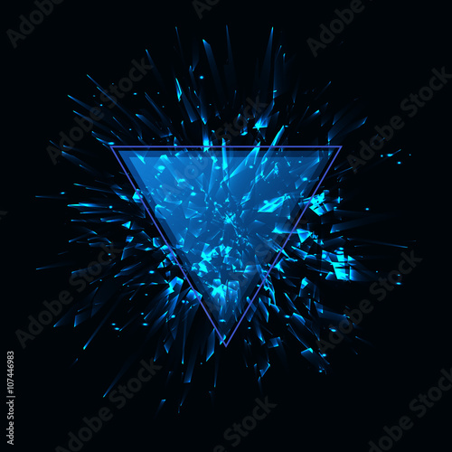 Blue techno style vector explosion.Vector illustration