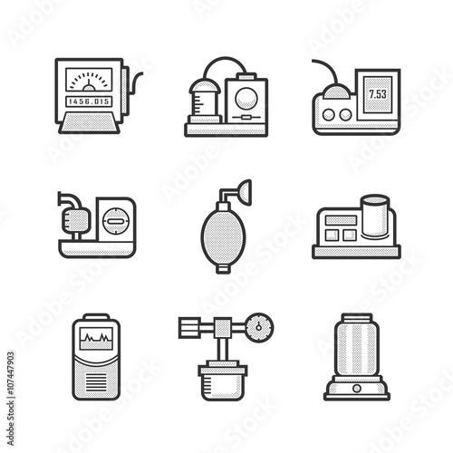 Medical Device Icon Set of Operating Room