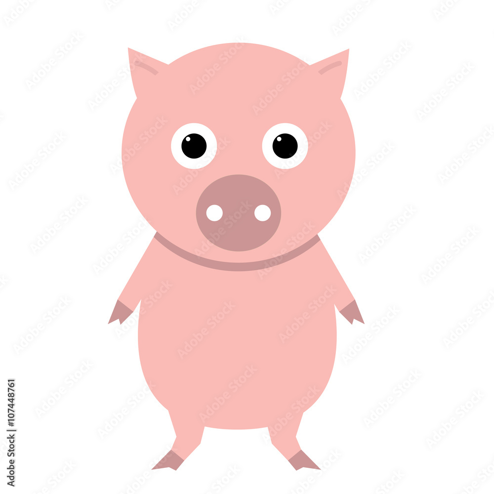 Cute pig vector icon