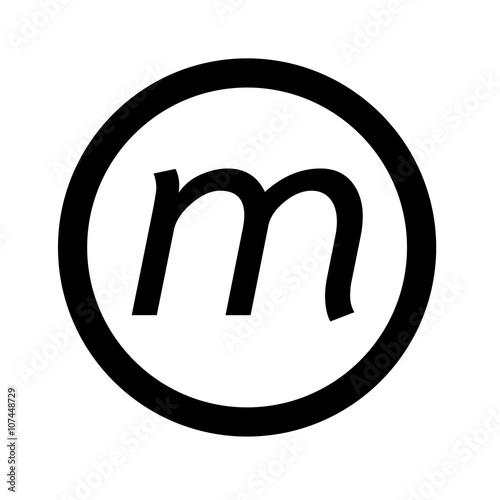 Basic font letter m icon Illustration design