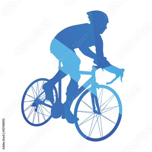 Road bicycle racing, cycling abstract vector silhouette
