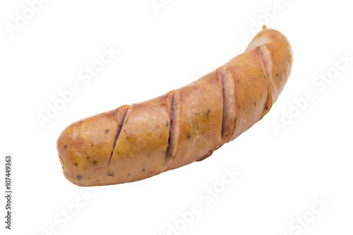 Fried sausage isolate on white background