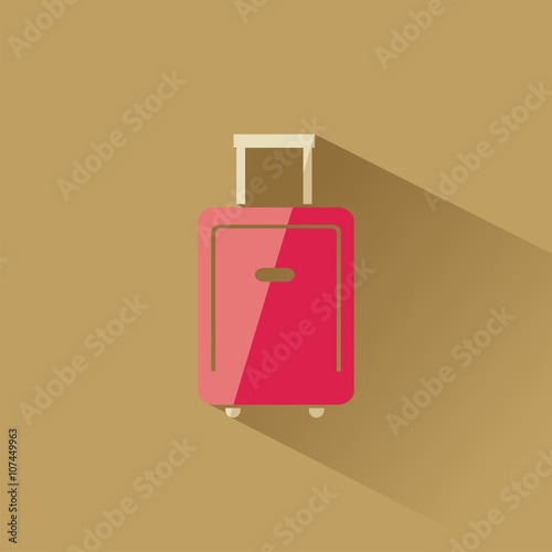 Icono de maleta. Accesorio para viaje. Ilustración vectorial