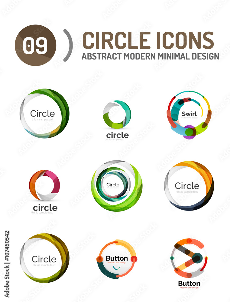 Set of various circle logos Set of various circle logos