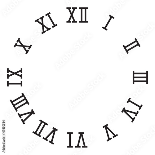 Roman numeral clock dial