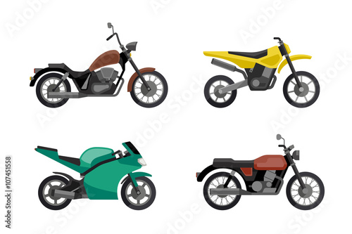 Motorcycle icons set.