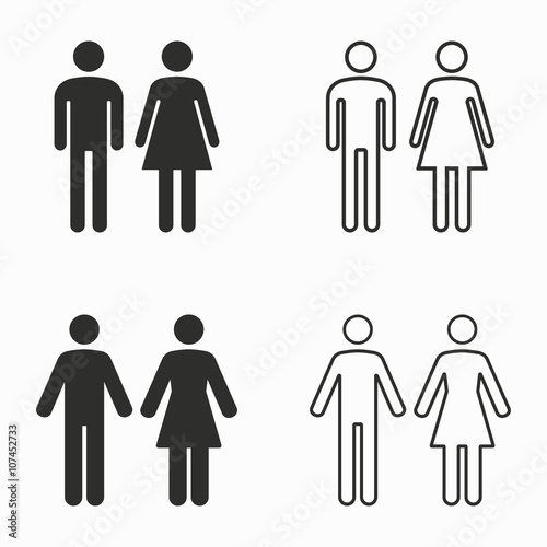 Man and Woman restroom icons.