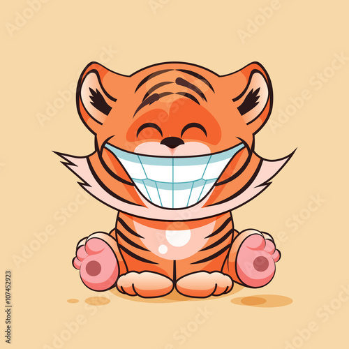 Tiger cub with huge smile