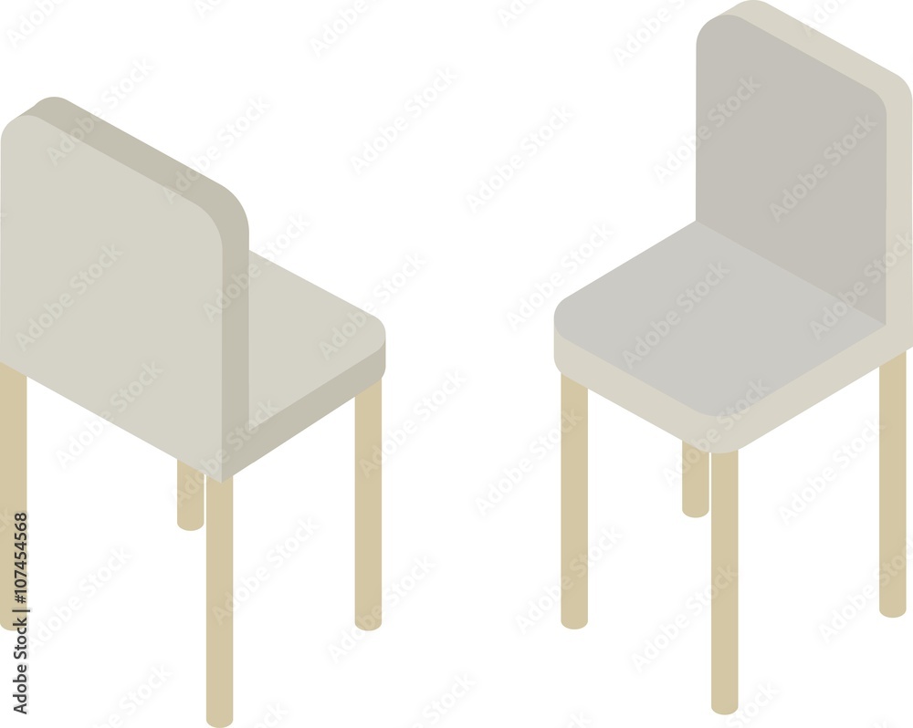 Isometric simple chair. Isolated illustration. Isometric simple chair. Isolated illustration.