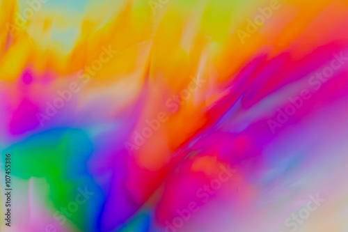 Fotografie Colorful psychedelic blur showing stress distribution in plastic using polarized