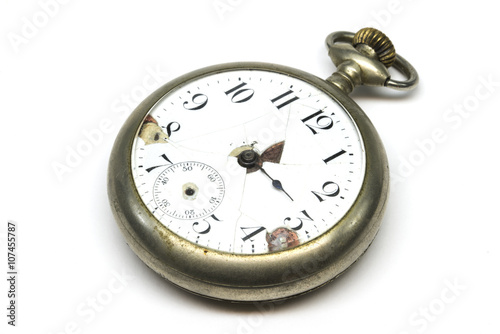 Old pocket watch mechanism close-up