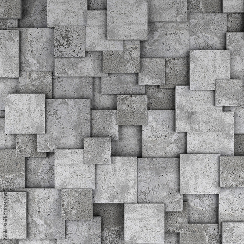 Fototapeta samoprzylepna ściana z betonowych kwadratów, 3d