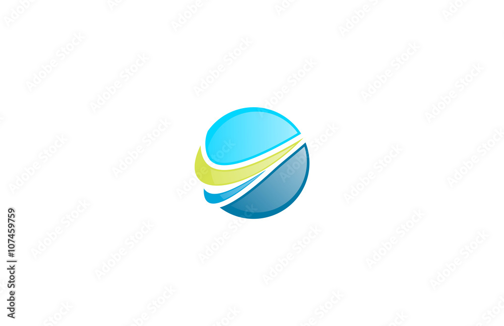 blue sphere globe logo