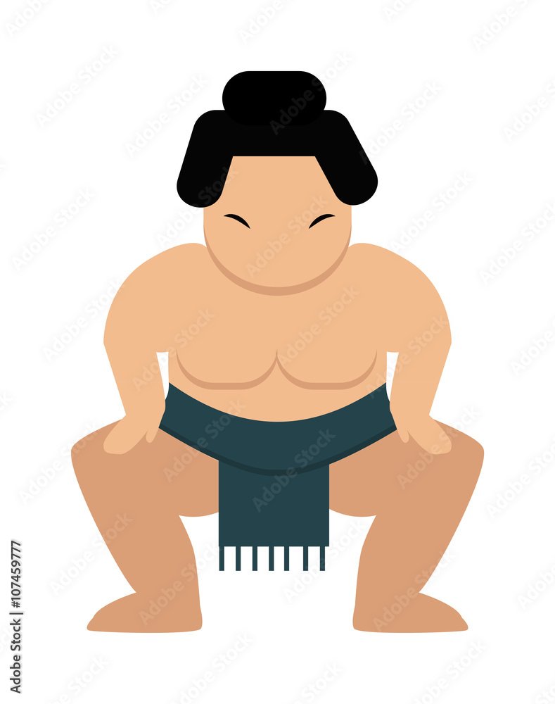 Angry cartoon japanese fat sumo wrestler vector illustration. Angry cartoon japanese fat sumo wrestler vector illustration.