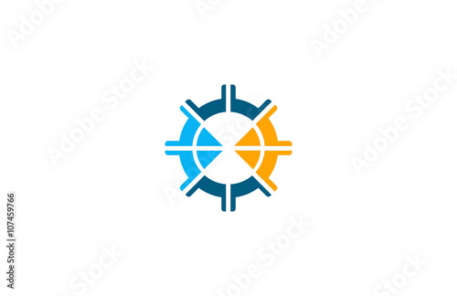 gear arrow navigation engineering logo