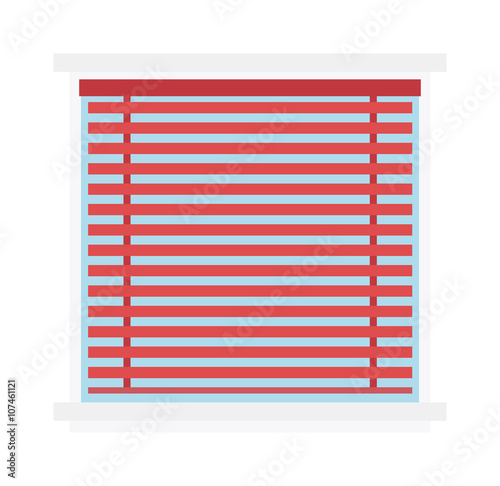 Window jalousie shutter background curtain blinds interior flat vector illustration. 
