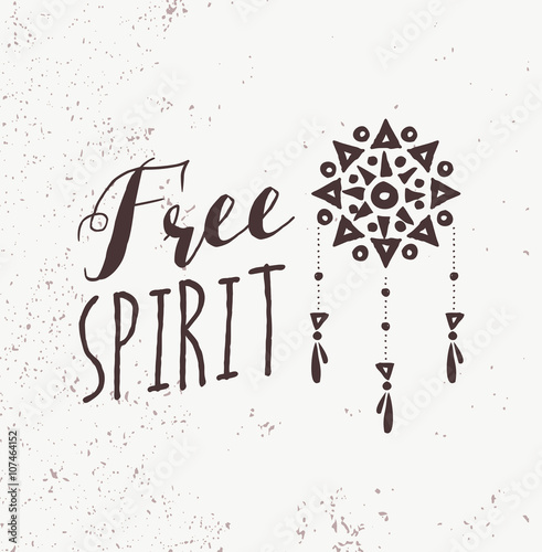 Black and white boho design be a free spirit
