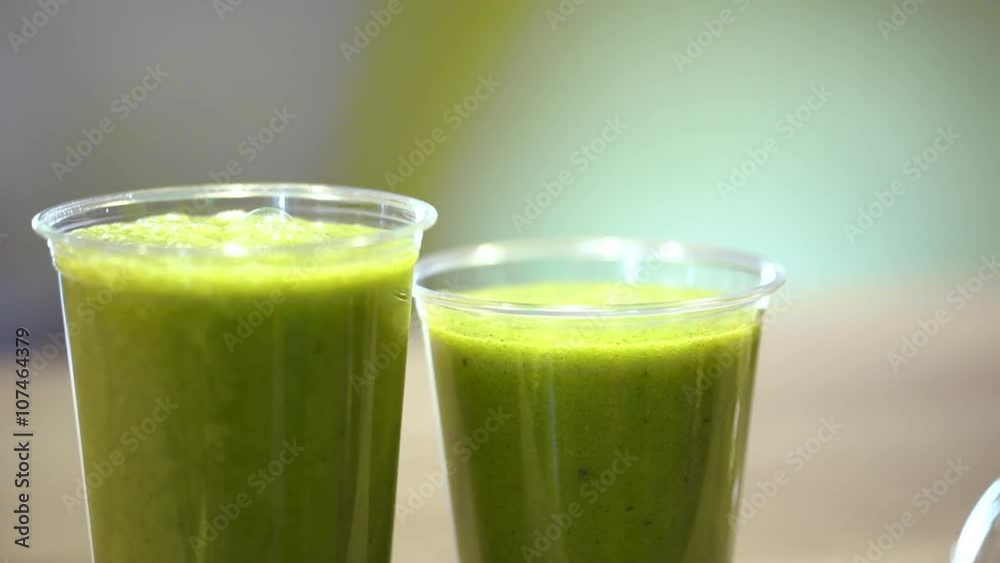 Fresh healthy smoothie. Slow motion. Close up Fresh healthy smoothie. Slow motion. Close up