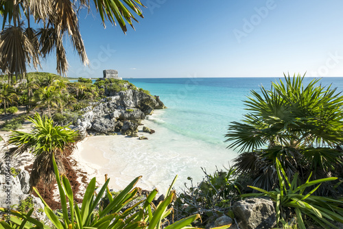 Tulum mayan ruins in yucatan mexico