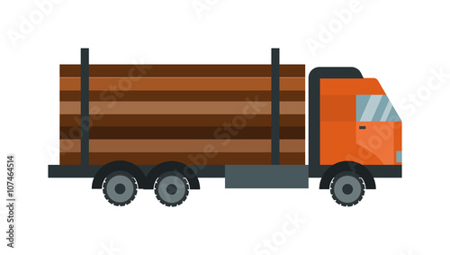 Timber wood truck vector illustration isolated