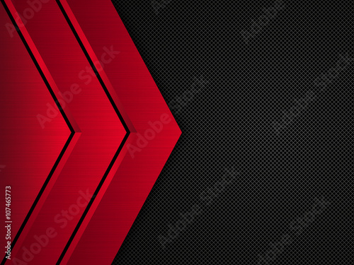 Black and red metallic background. Vector metallic banner. Abstract technology background