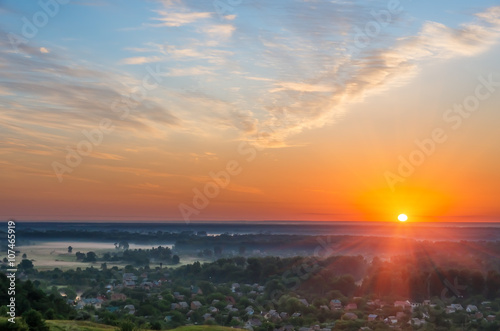 Beautiful sunrise in the summer © fotolesnik