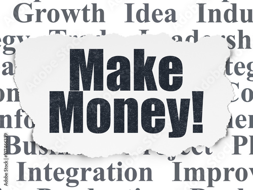 Finance concept: Make Money! on Torn Paper background