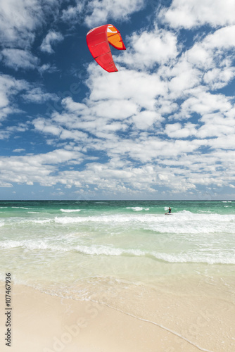 kite surfer on a tropical beach