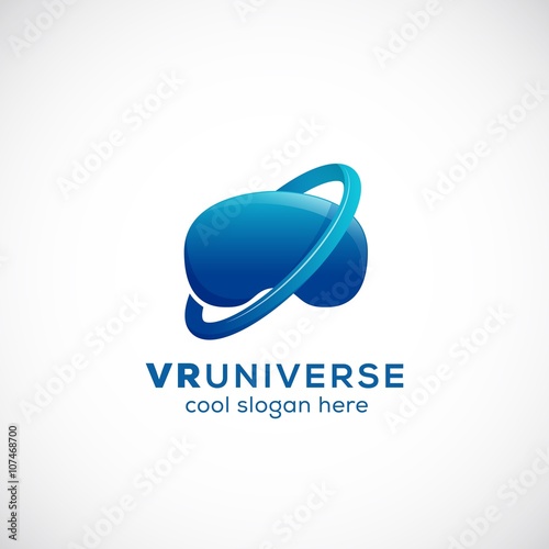 Virtual Reality Universe Abstract Vector Icon, Sign, or Logo Template.