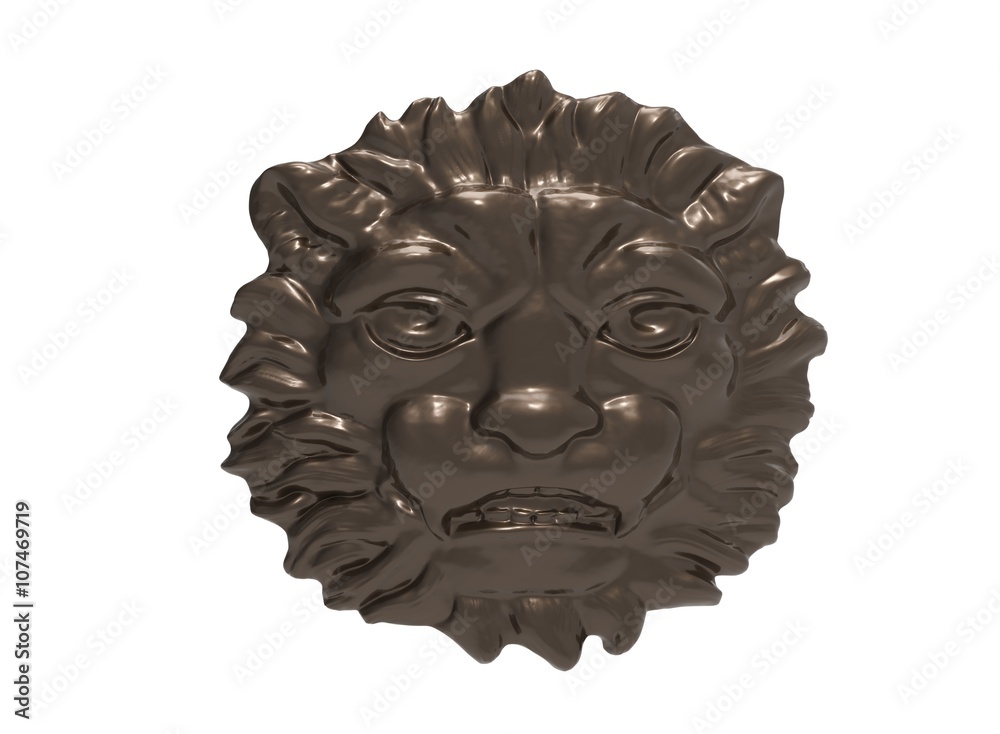 Naklejka premium 3d illustration of lion head. metal head of a lion. jewelry head of lion. gold head of lion. wooden head of lion. transparent head of lion. diamond cracked scratched