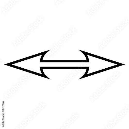 Size Arrow Horizontal vector icon. Style is thin line icon symbol, black color, white background.