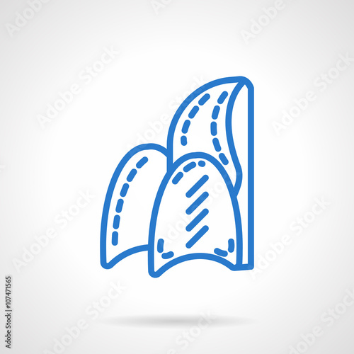 Soft chair simple blue line vector icon