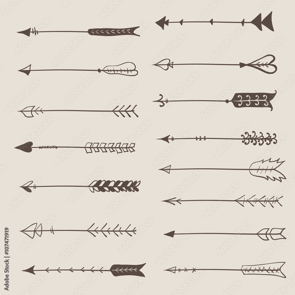 Hand Drawn Arrows Clip Art Vector
