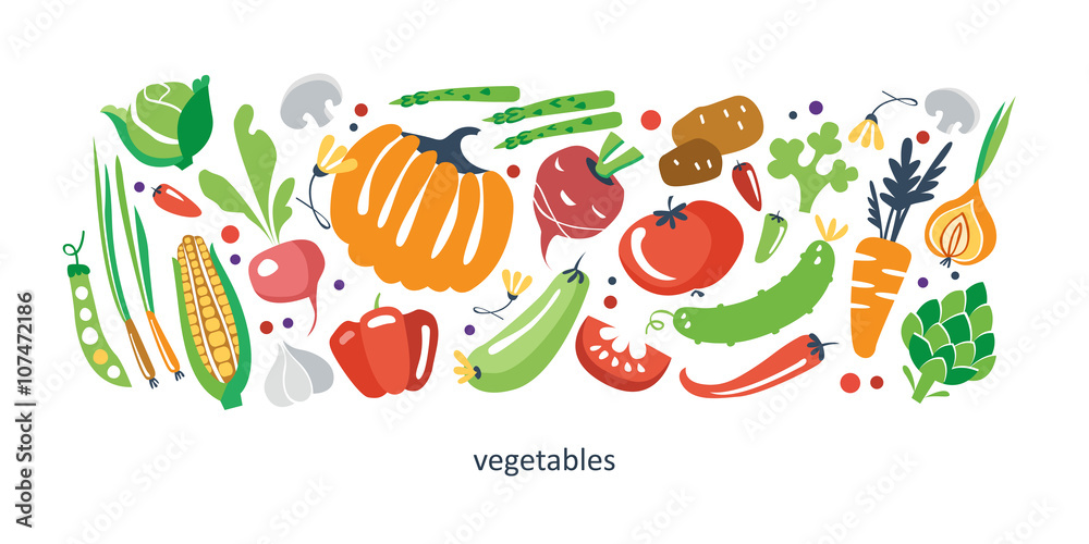 vegetables collection Stock Vector | Adobe Stock