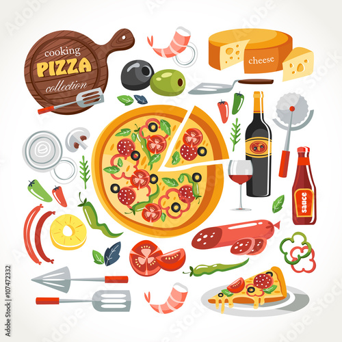 cooking pizza objects collection