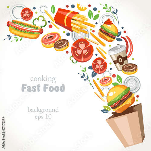 cooking collection background fast food