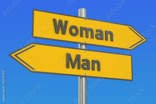 man vs woman concept, 3D rendering