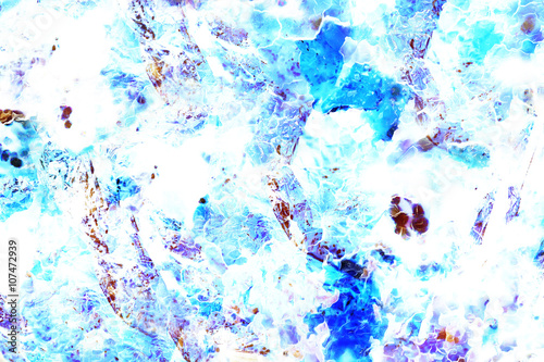 Winter abstract background, computer collage. Blue and white color. © jozefklopacka