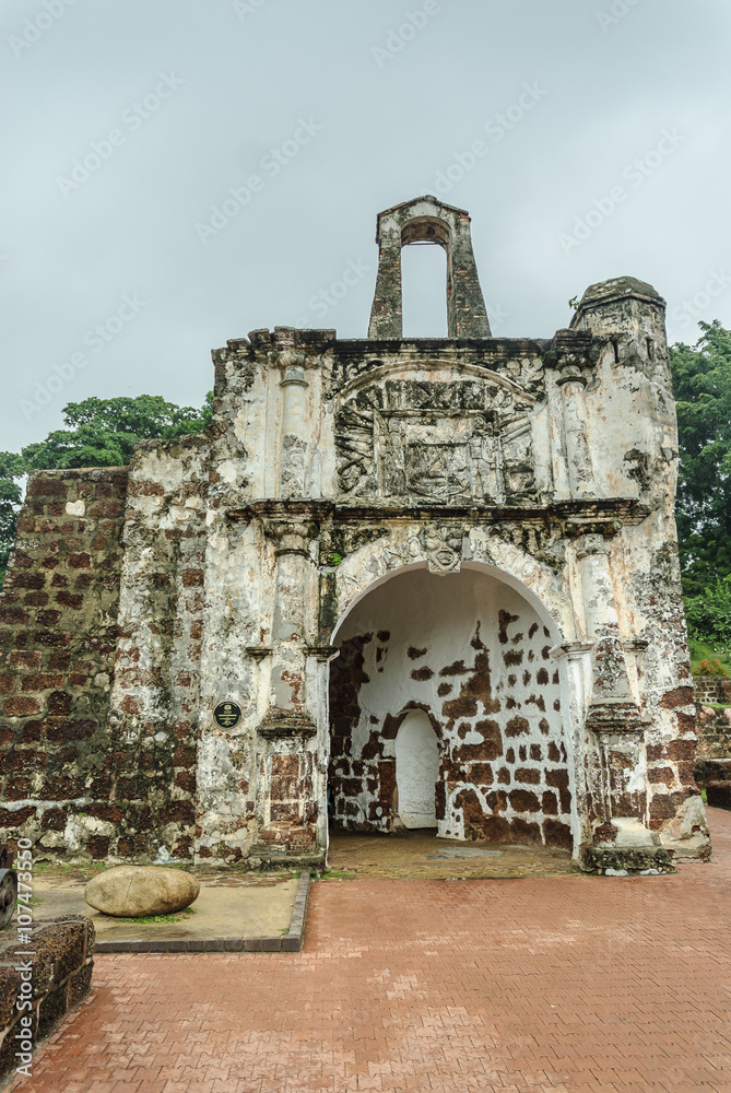 ruins of the first Portuguese fortress in Melaca, Malaysia