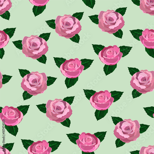 seamless wallpaper pink roses  © Basthamp