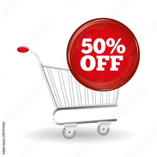 shopping cart and promo design , vector illustration
