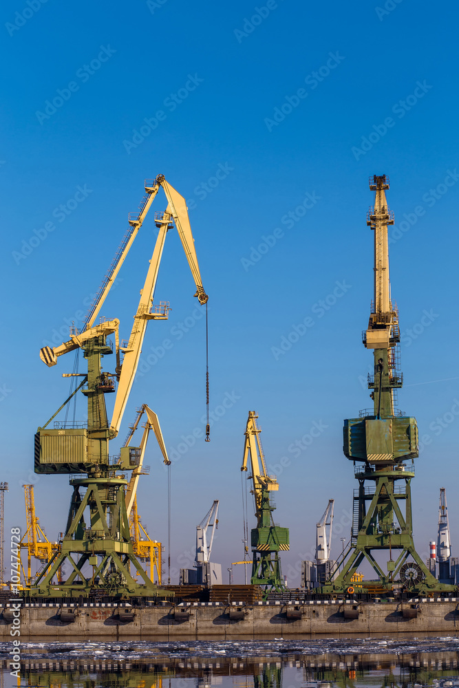 Cargo crane in the port, Saint Petersburg, Russia