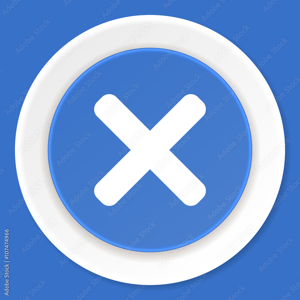 Obraz premium cancel blue flat design modern web icon