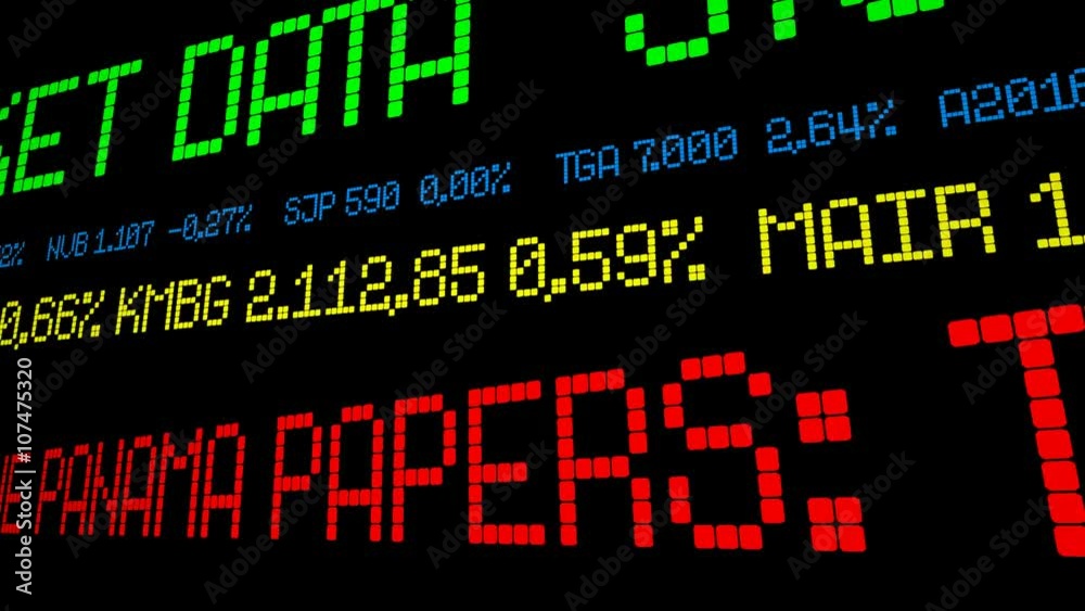 Stock market ticker Stock market ticker