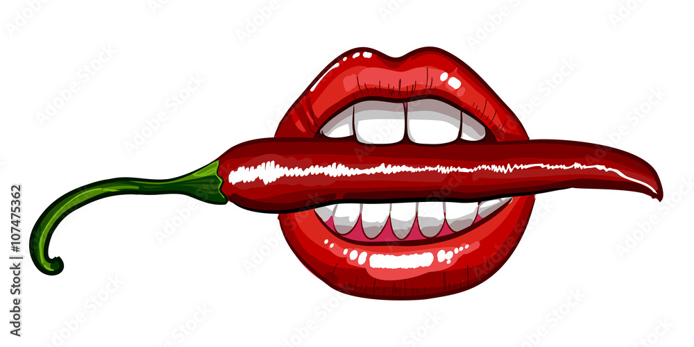 Fototapeta premium red chili pepper lips