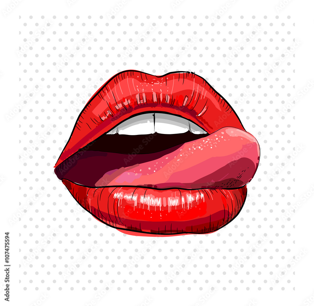 Obraz premium sexy red lips